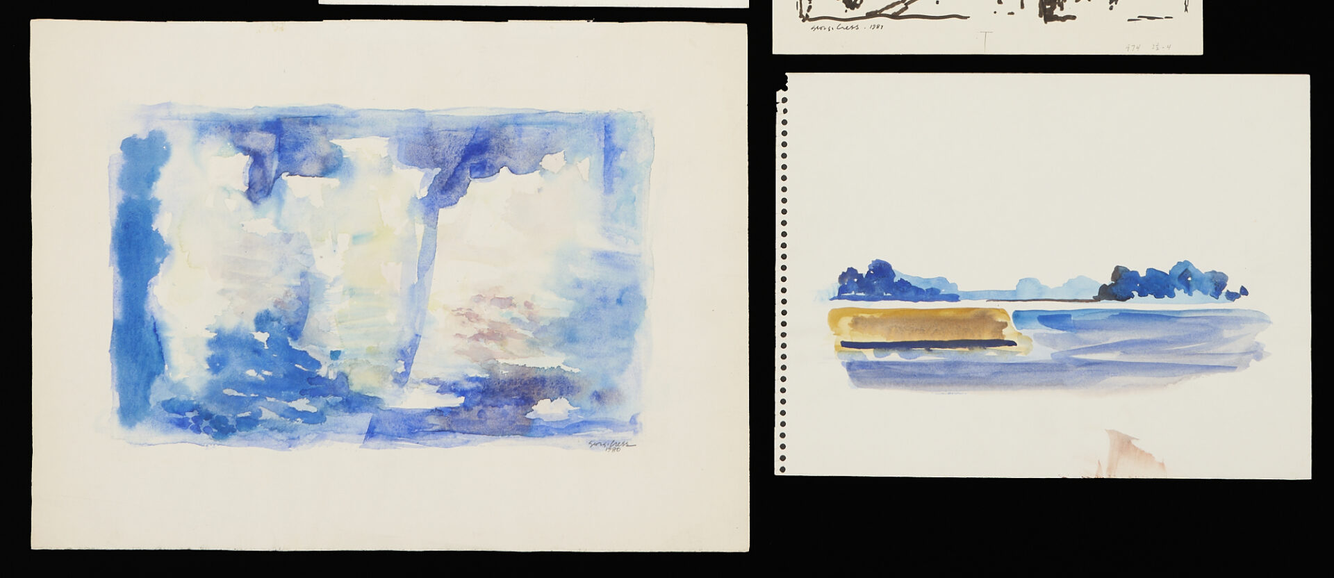 Lot 826: George Cress Abstract W/C paintings & Archive, 15 Items