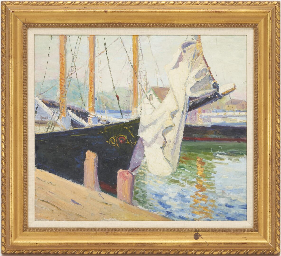 Lot 832: 2 Elizabeth Jewell O/C Paintings, Landscape & Harbor