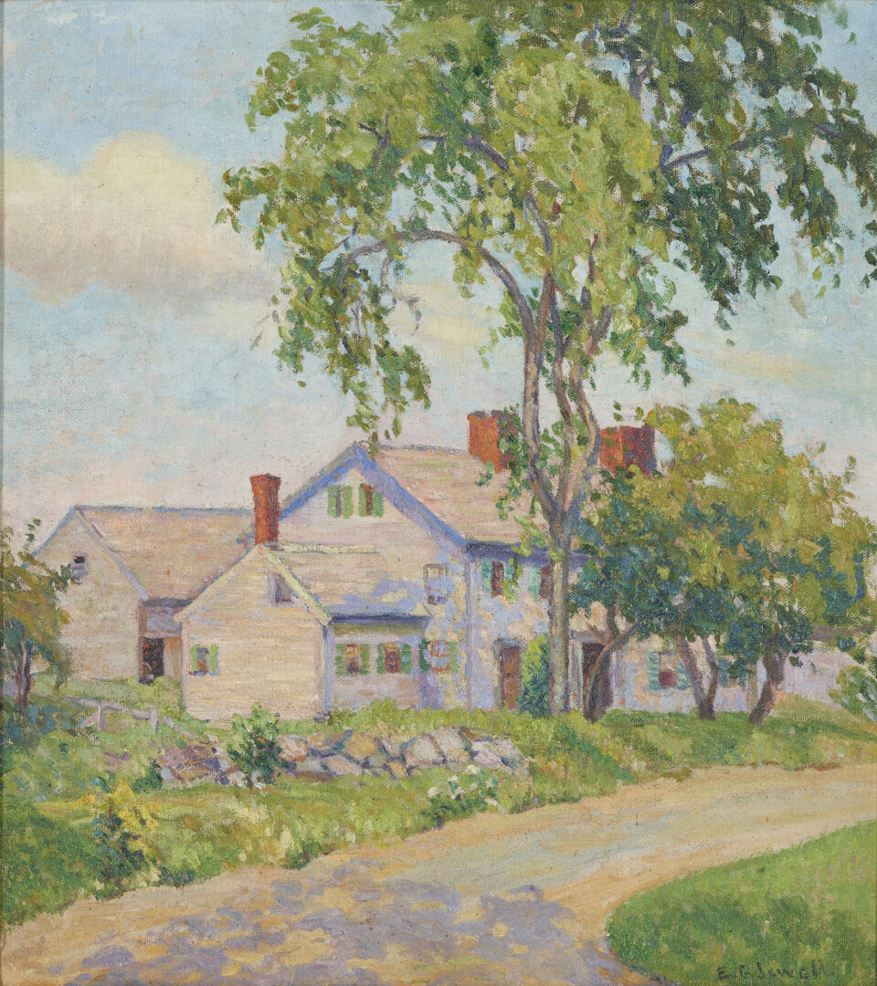 Lot 832: 2 Elizabeth Jewell O/C Paintings, Landscape & Harbor