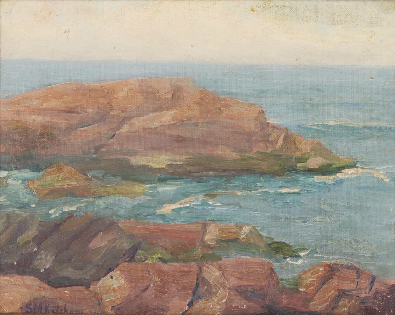 Lot 834: 2 American Coastal Landscape Paintings, incl. California scene