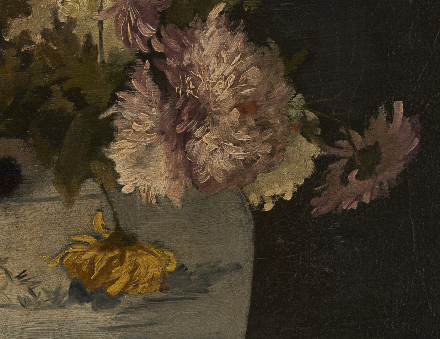 Lot 840: American School O/C Still Life Painting with Flowers