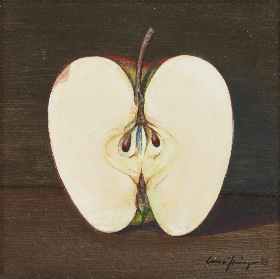 Lot 842: Comer Jennings, Small Painting of Half Apple