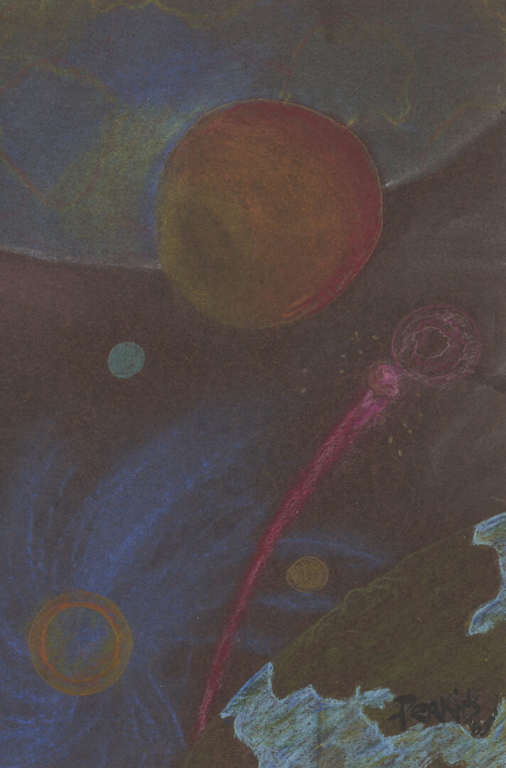 Lot 855: Philip Perkins Pastel, Galaxy, 1965