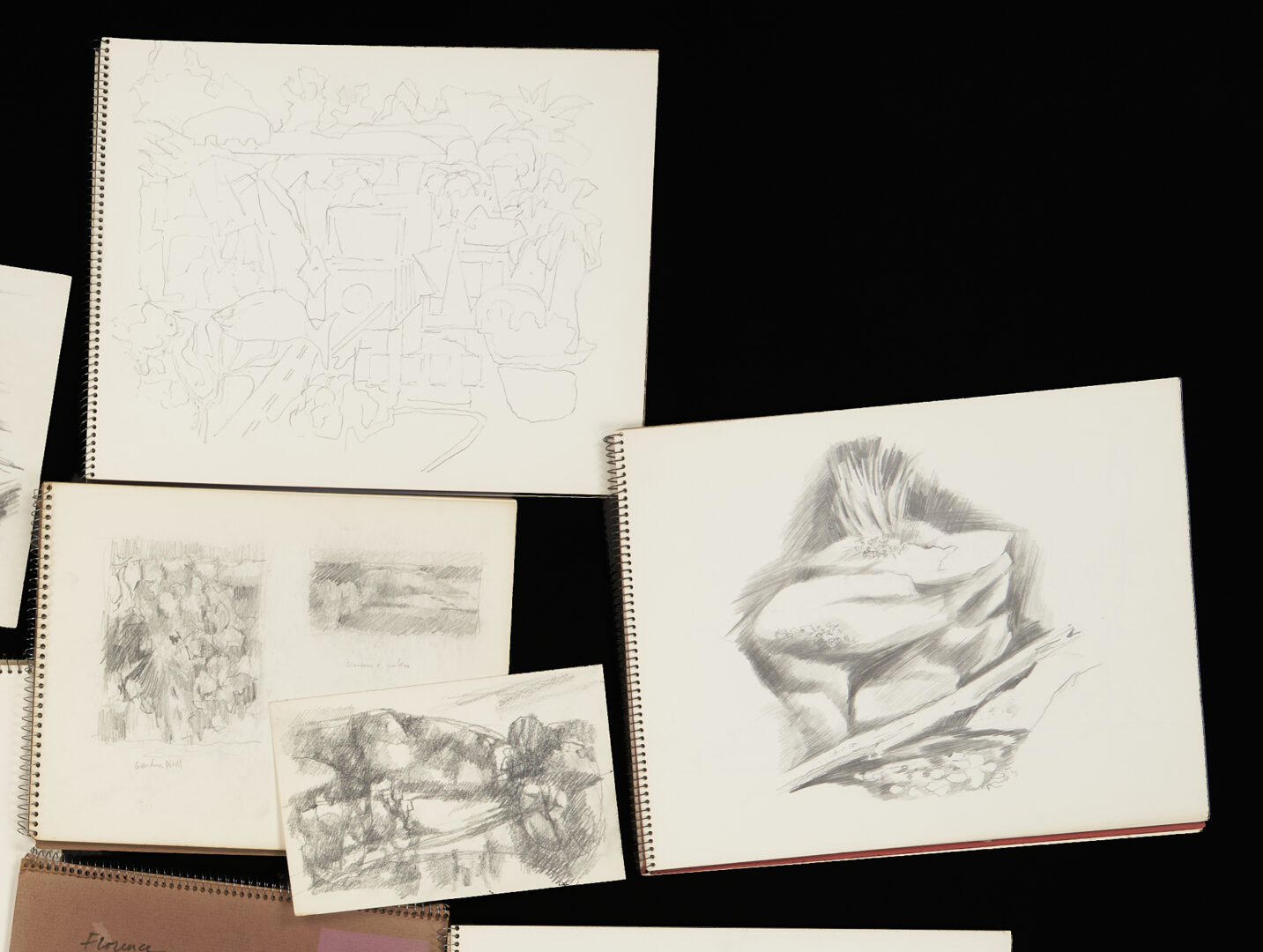Lot 863: 8 George Cress Sketchbooks & 18 Works on Paper