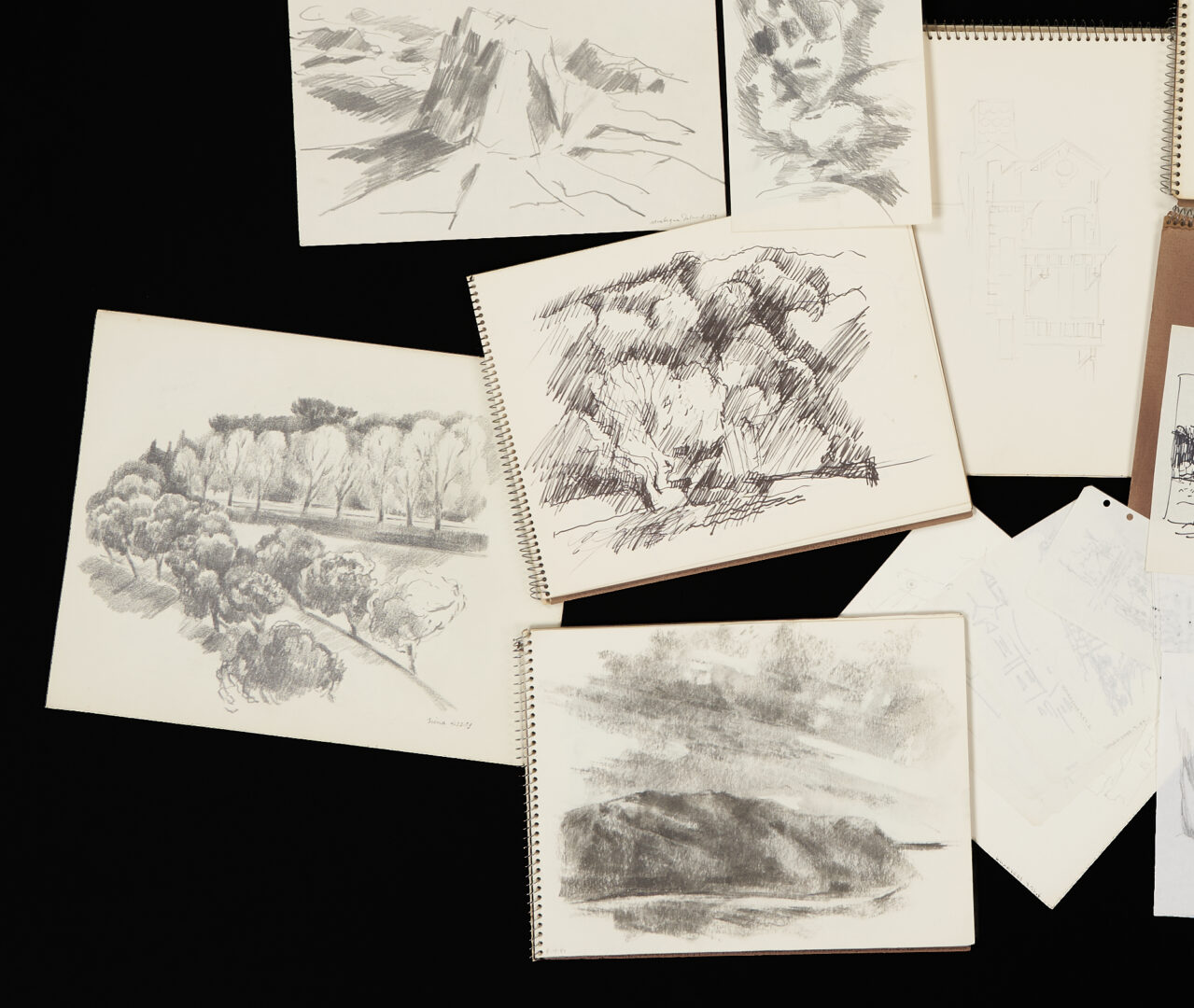 Lot 863: 8 George Cress Sketchbooks & 18 Works on Paper