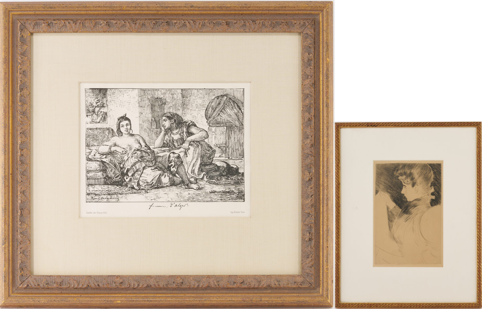 Lot 868: 2 19th C. French Prints, Delacroix & Paul Helleu, Gazette des Beaux-Arts
