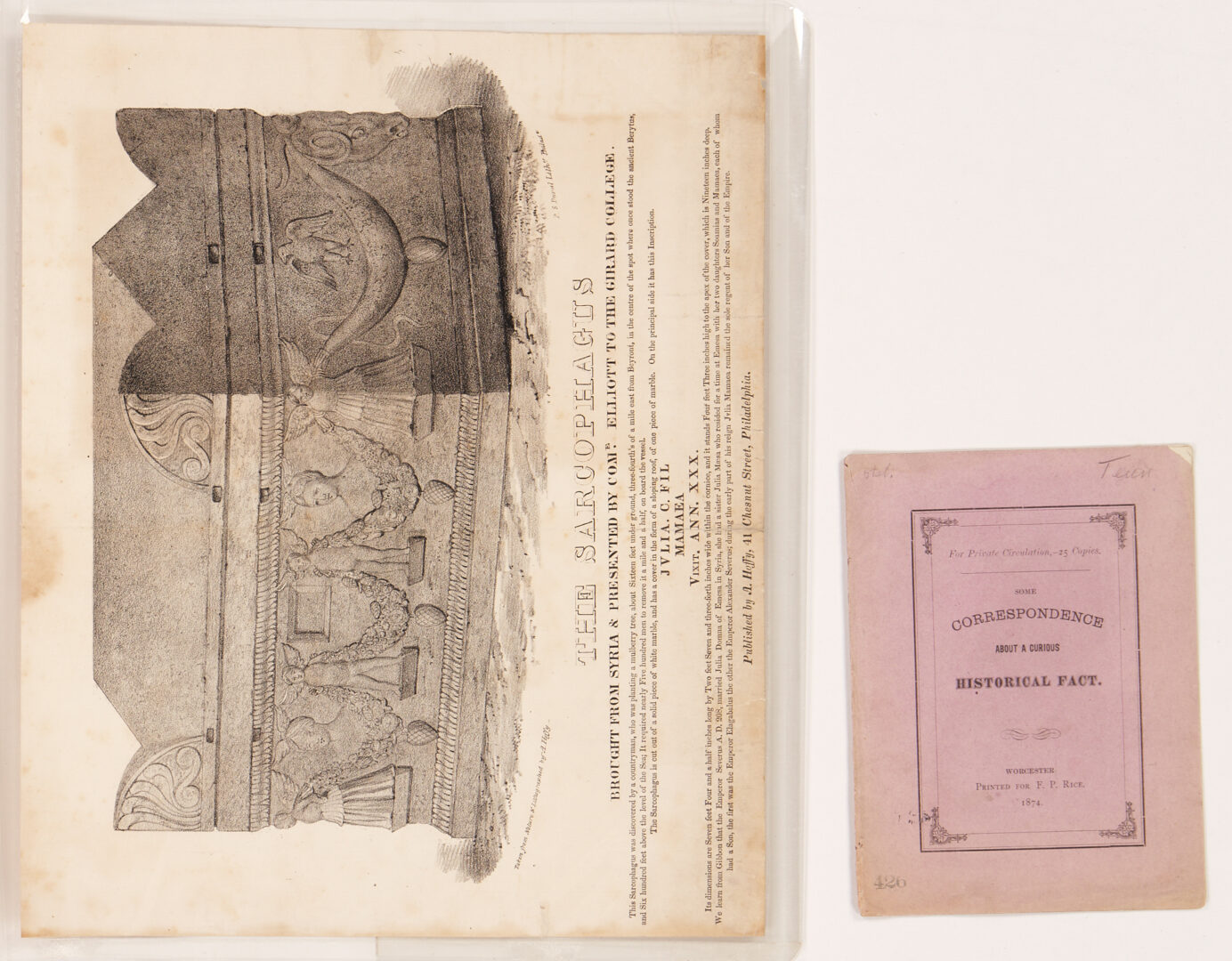 Lot 882: Cdre. Jesse D. Elliott ALS plus Andrew Jackson related Sarcophagus Print