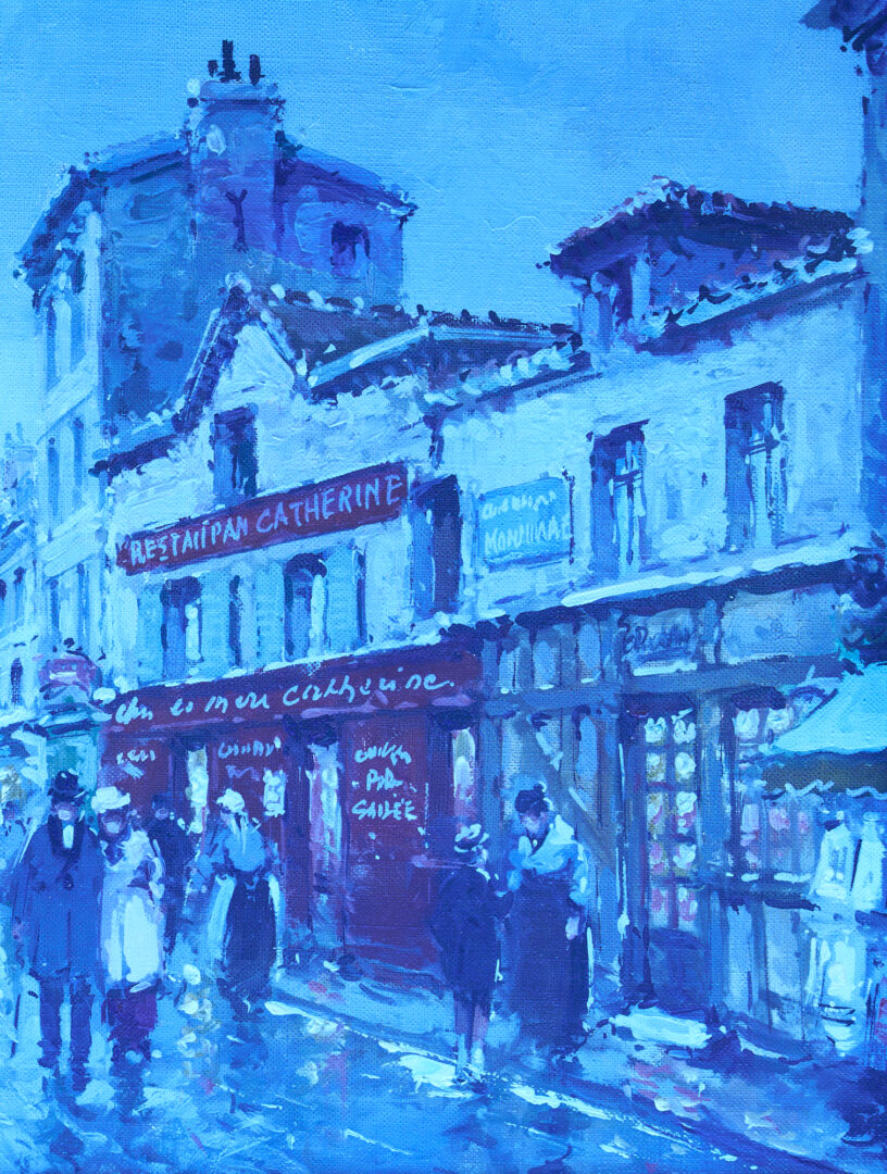 Lot 91: Antoine Blanchard O/C Paris Street Scene, Place Du Tertre a Montmartre