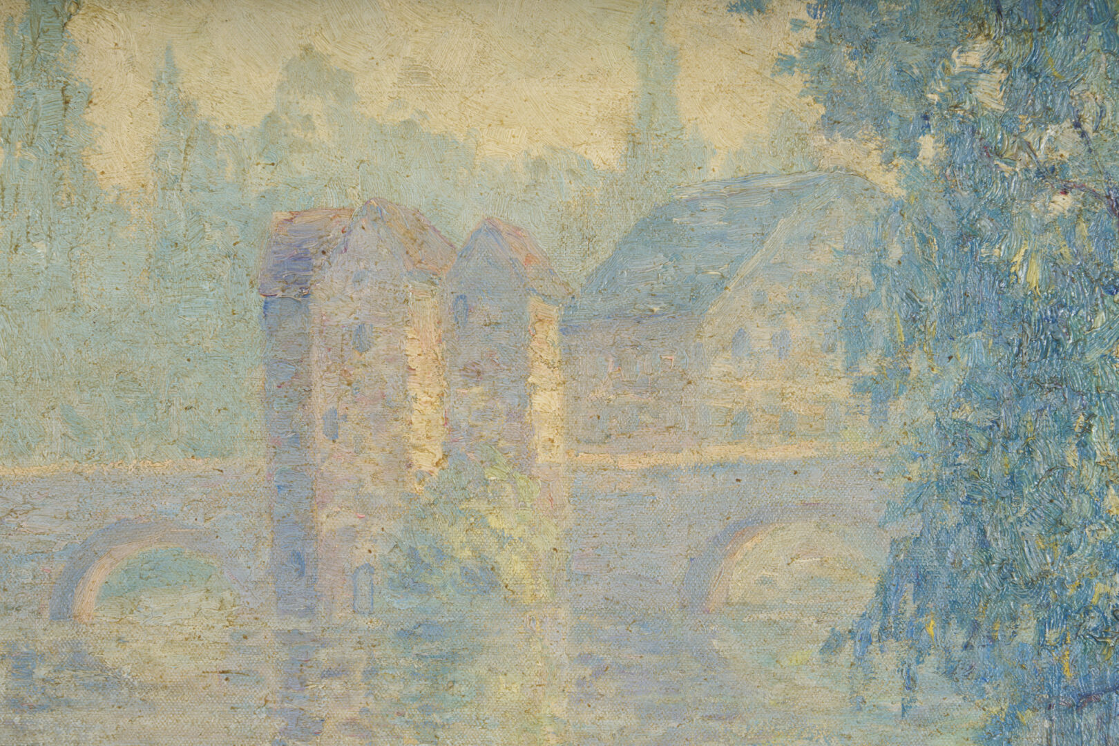 Lot 95: Pieter van Veen O/C French Landscape, La Vieux Moulin A Moret, 1924
