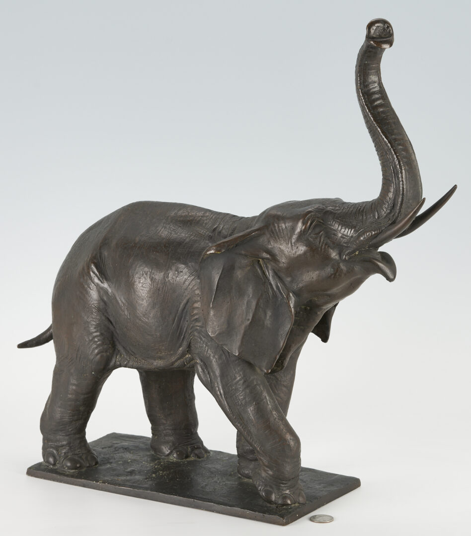 Lot 97: Sirio Tofanari Bronze Elephant Sculpture