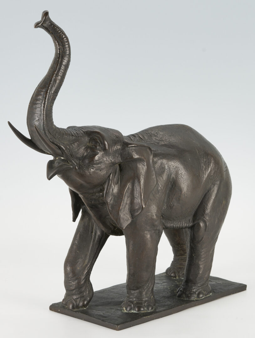 Lot 97: Sirio Tofanari Bronze Elephant Sculpture