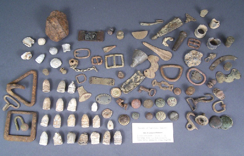 Civil War relics from the battle of Nashville, Stanley Horn collection