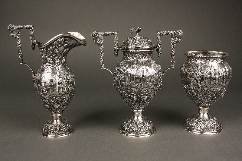 Sterling Repousse Coffee & Tea Service, 5 pieces, Baltimore